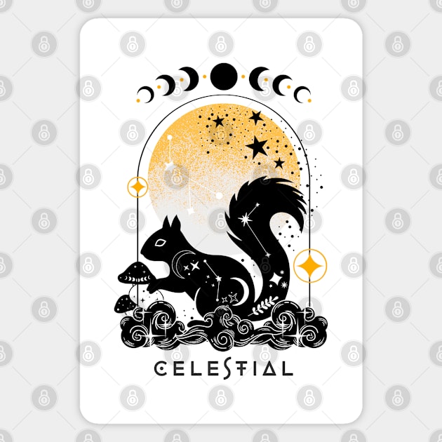 Celestial spirit animal Squirrel Magnet by MonochromeEcho